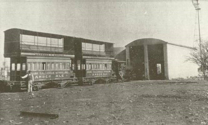 Historical Collections - Large - Tram Car and Barn 1905